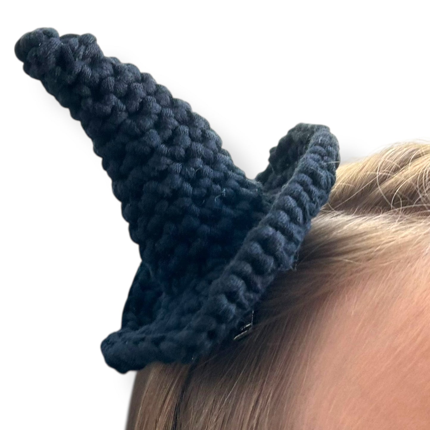 Black Crochet Witch Hat Hair Clip