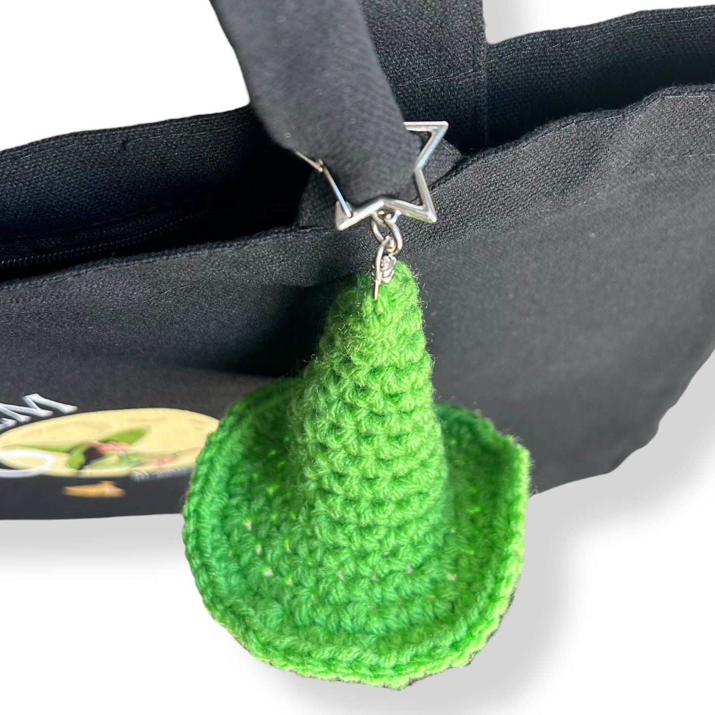 Green Crochet Witch Hat Keychain