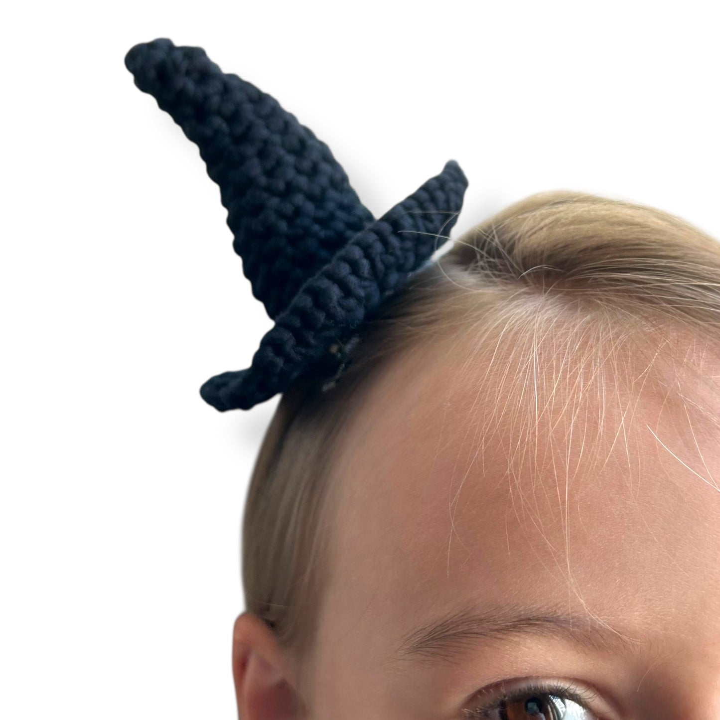 Black Crochet Witch Hat Hair Clip