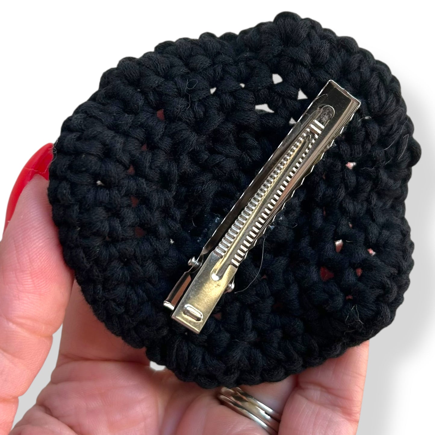 Black Crochet Witch Hat Hair Clip