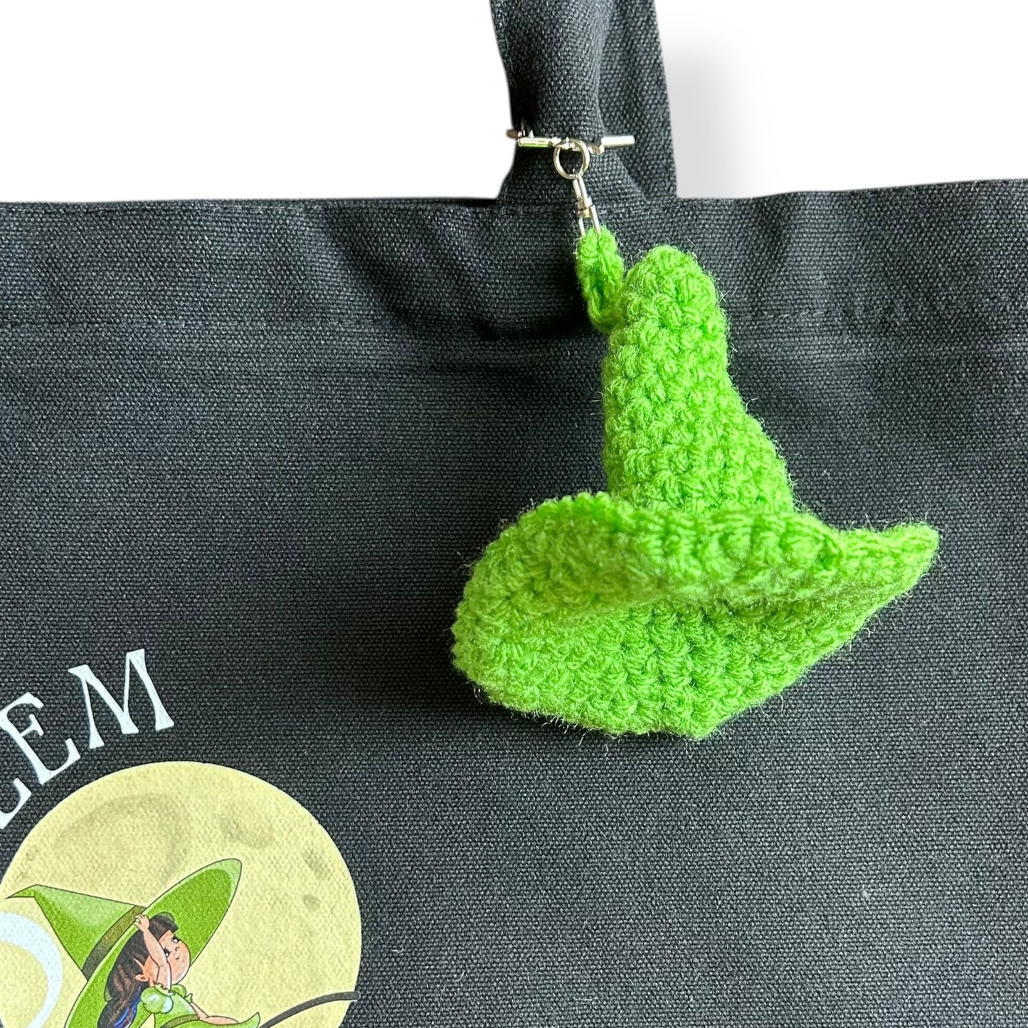 Green Crochet Witch Hat Keychain