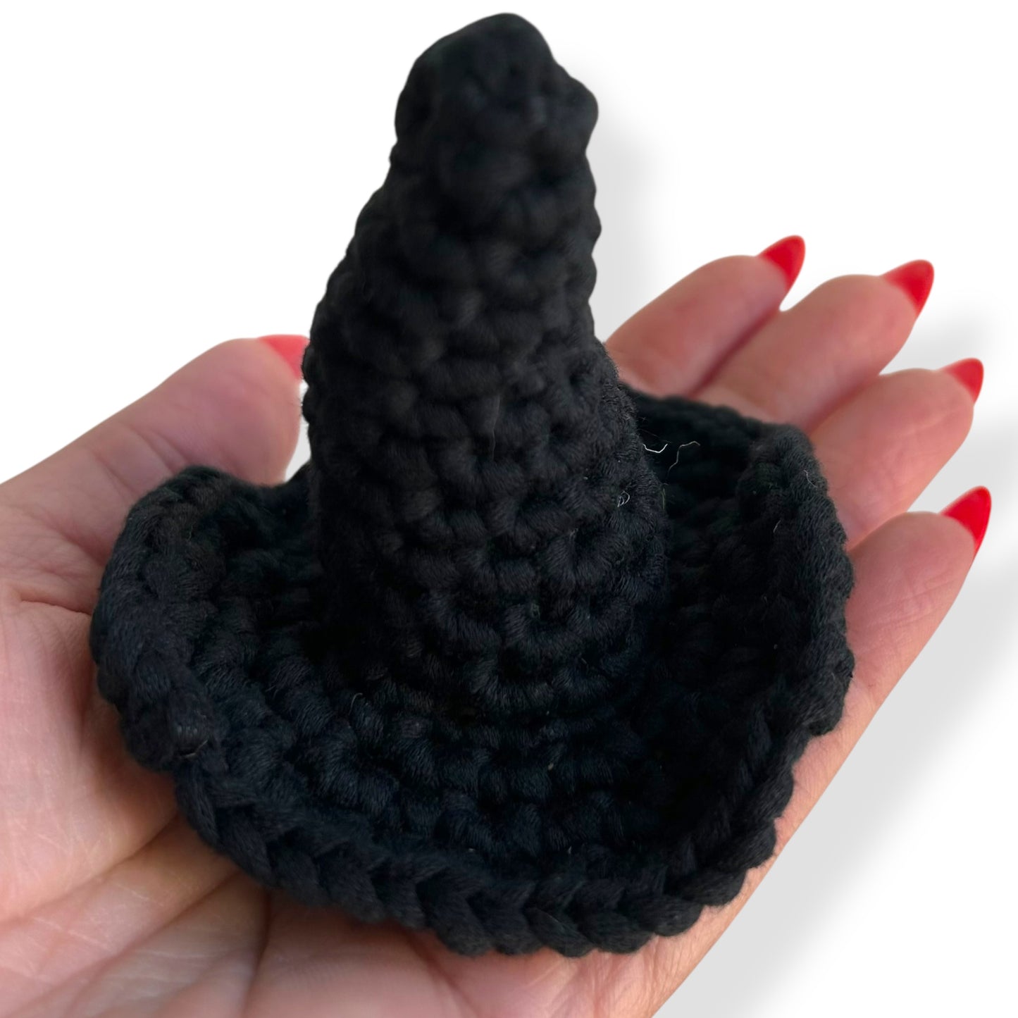 Black Crochet Witch Hat Hair Clip