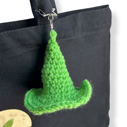 Green Crochet Witch Hat Keychain