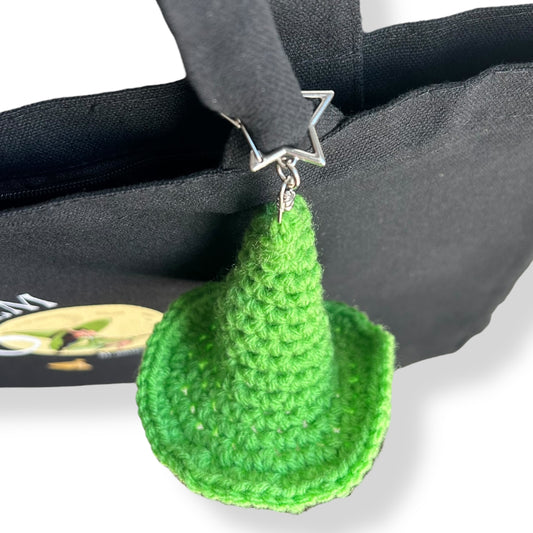 Green Crochet Witch Hat Keychain