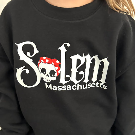 Kids - Ellie the Skelly Salem Mass Crewneck Sweatshirt