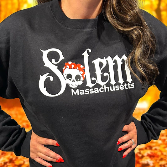 Adult- Ellie the Skelly Salem Mass Crewneck Sweatshirt